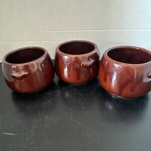 VTG SET OF 4 INDIVIDUAL WESTBEND BAKED BEAN POTS 3 INCH WIDE, 3 INCH TALL